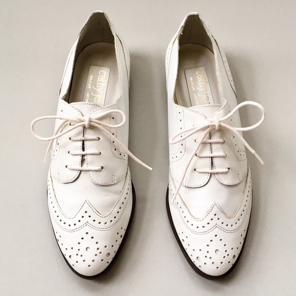 Cathy Jean Shoes - Vintage Cathy Jean White Leather Oxford Loafer